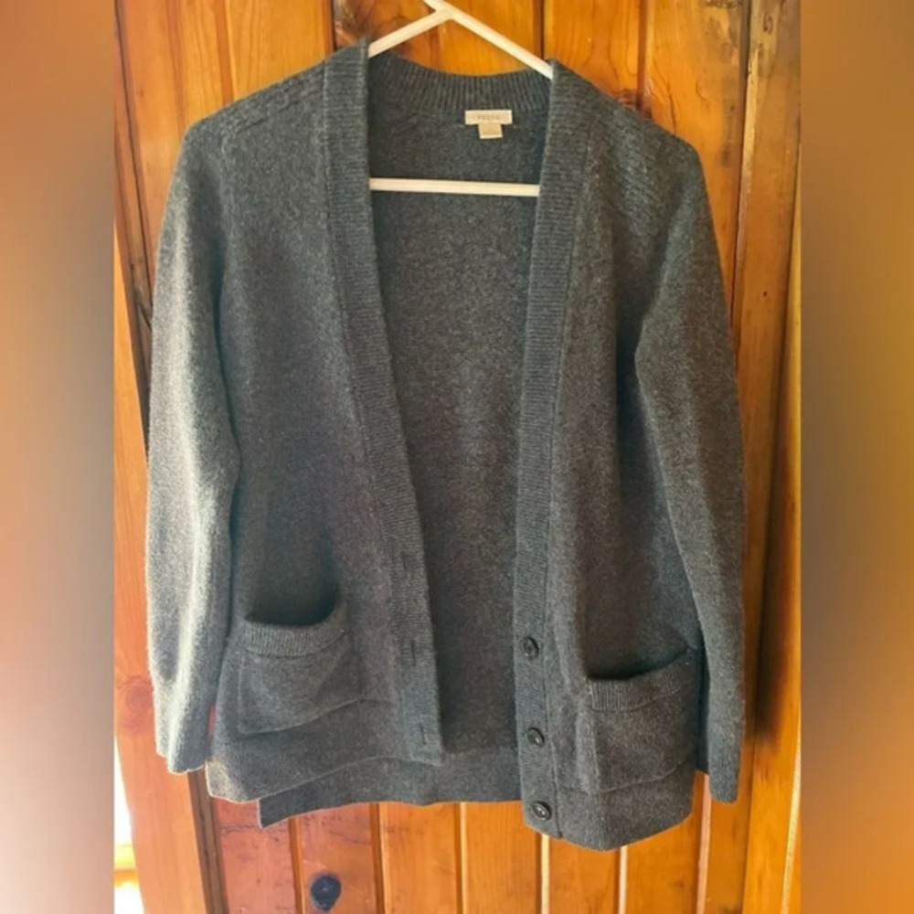 Fossil Classic Grey Button-Up Cardigan Sweater with‎ Pockets Casual Knitwear